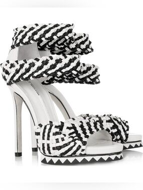 CAMILLA SKOVGAARD Woven Leather Stiletto Platform Heel 37